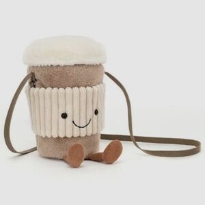 Cute Plush Coffee Cup Crossbody Bag NWOT